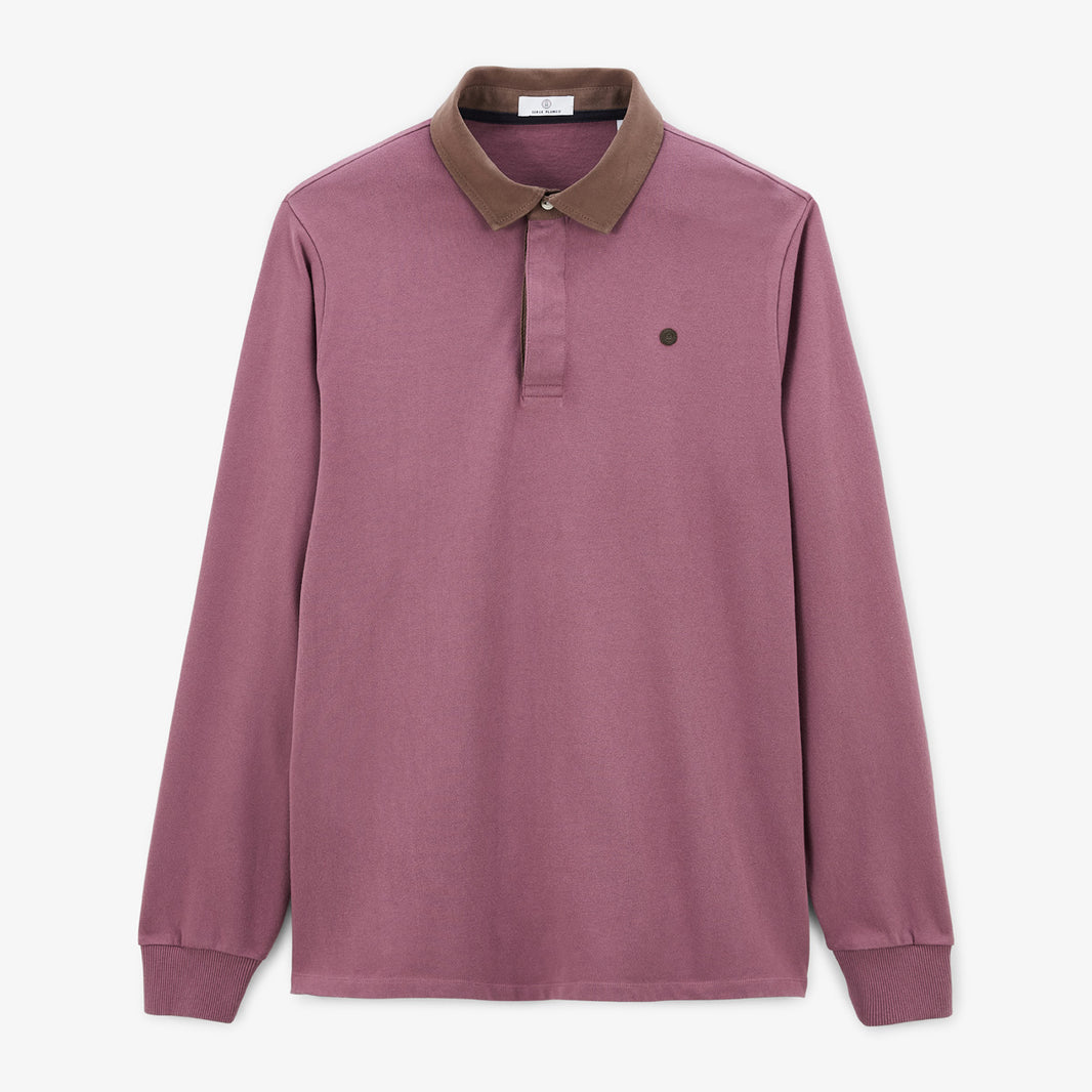 Maillot De Rugby Manches Longues En Coton Violet Pourpre Lupin Homme SERGE BLANCO