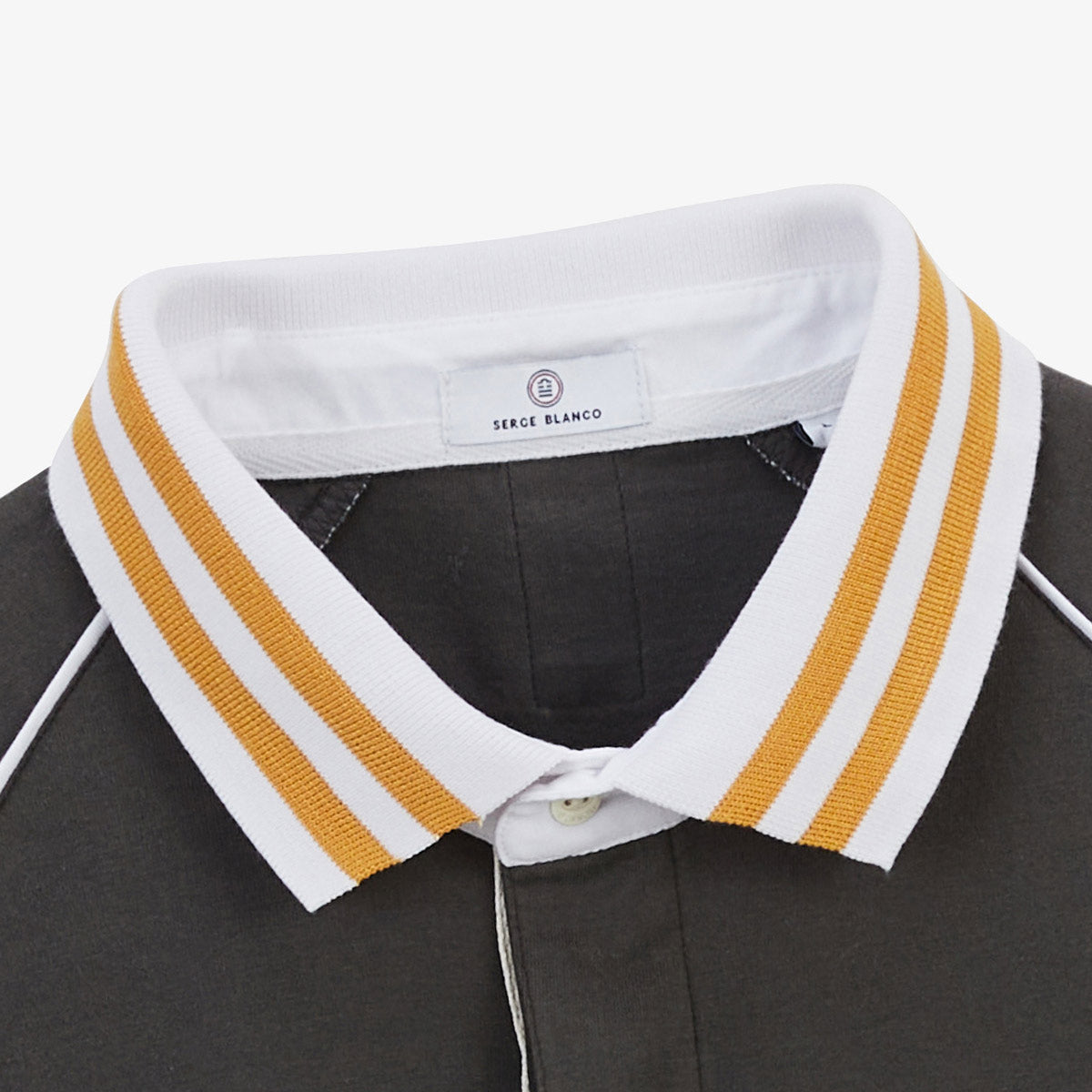 Camiseta de rugby de algodón con mangas raglán en color gris carbón para hombre de SERGE BLANCO