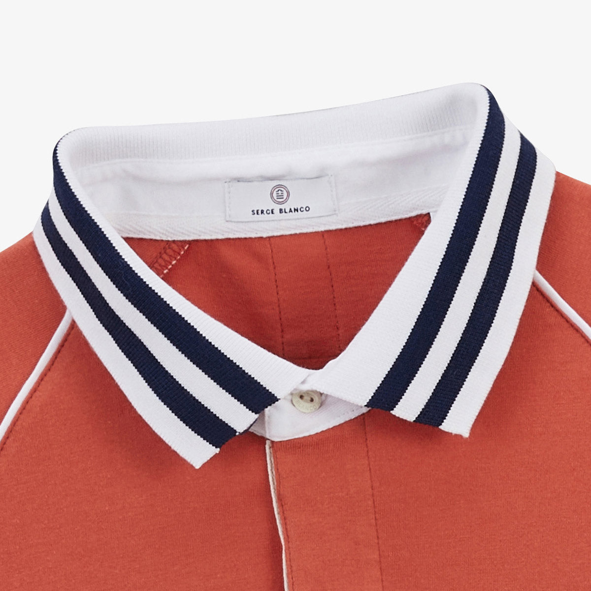 Rugby-Shirt mit Raglanärmeln aus rostoranger Baumwolle für Herren von SERGE BLANCO