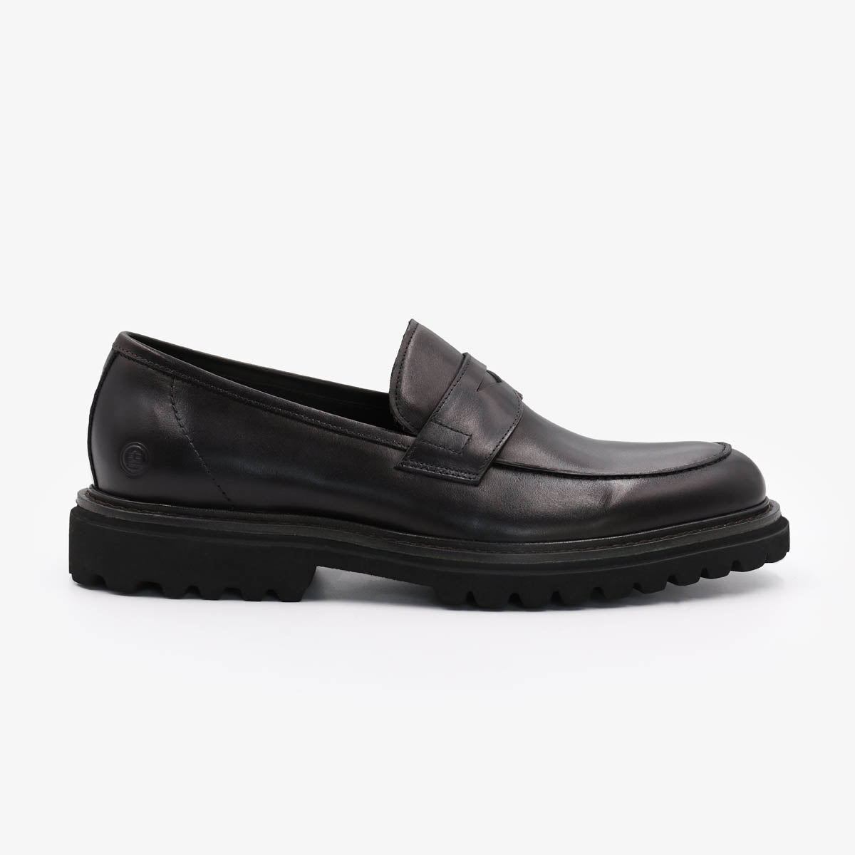 Mocassin en cuir noir Austin Homme SERGE BLANCO