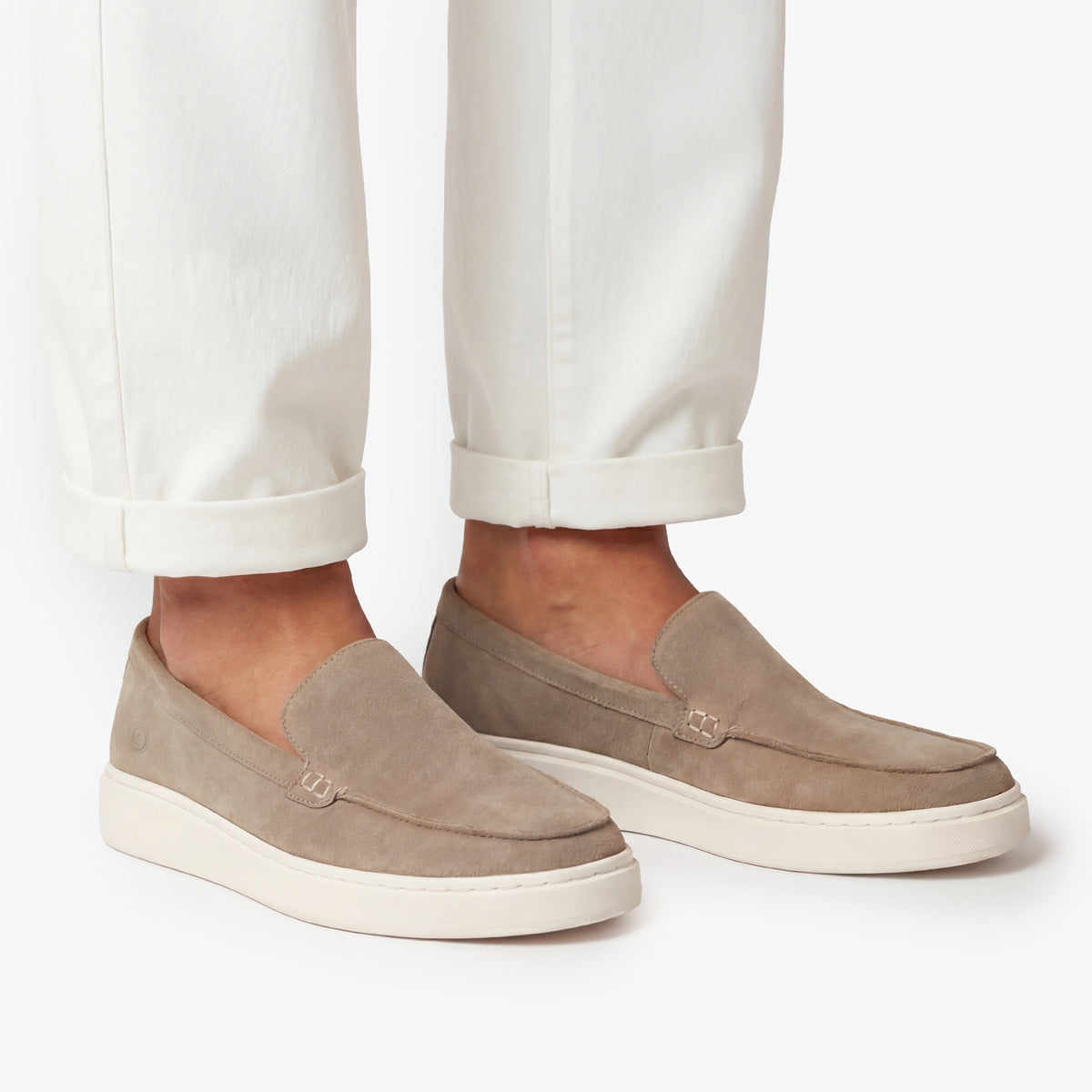 Mocassini Kentucky in pelle nabuk beige da uomo SERGE BLANCO