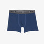 3-pack effen marineblauwe katoenen boxershorts voor heren van Serge Blanco