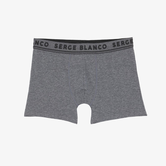 3-pack effen grijze katoenen boxershorts voor heren van Serge Blanco