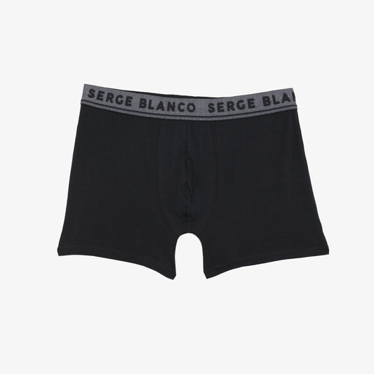 Pakket van 3 effen zwarte katoenen boxershorts voor heren van Serge Blanco