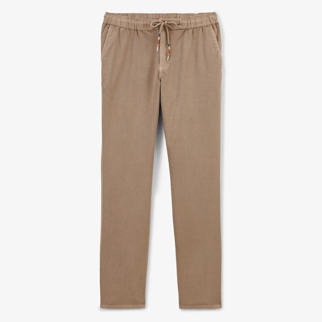 Pantalon 549 avec taille elastiquee en coton beige  HOMME SERGE BLANCO