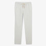 Pantalón 549 con cintura elástica de algodón blanco roto para hombre, de sarga blanca