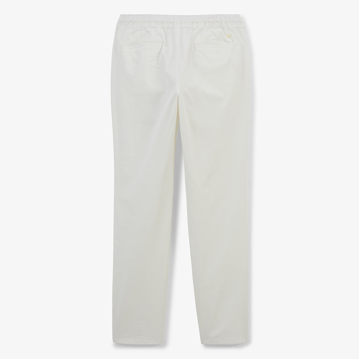 Pantalón 549 con cintura elástica de algodón blanco roto para hombre, de sarga blanca