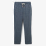 Pantalon 554 en coton et lin taille elastiquee bleu denim HOMME SERGE BLANCO