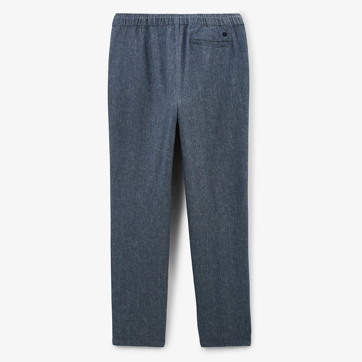 Pantalon 554 en coton et lin taille elastiquee bleu denim HOMME SERGE BLANCO