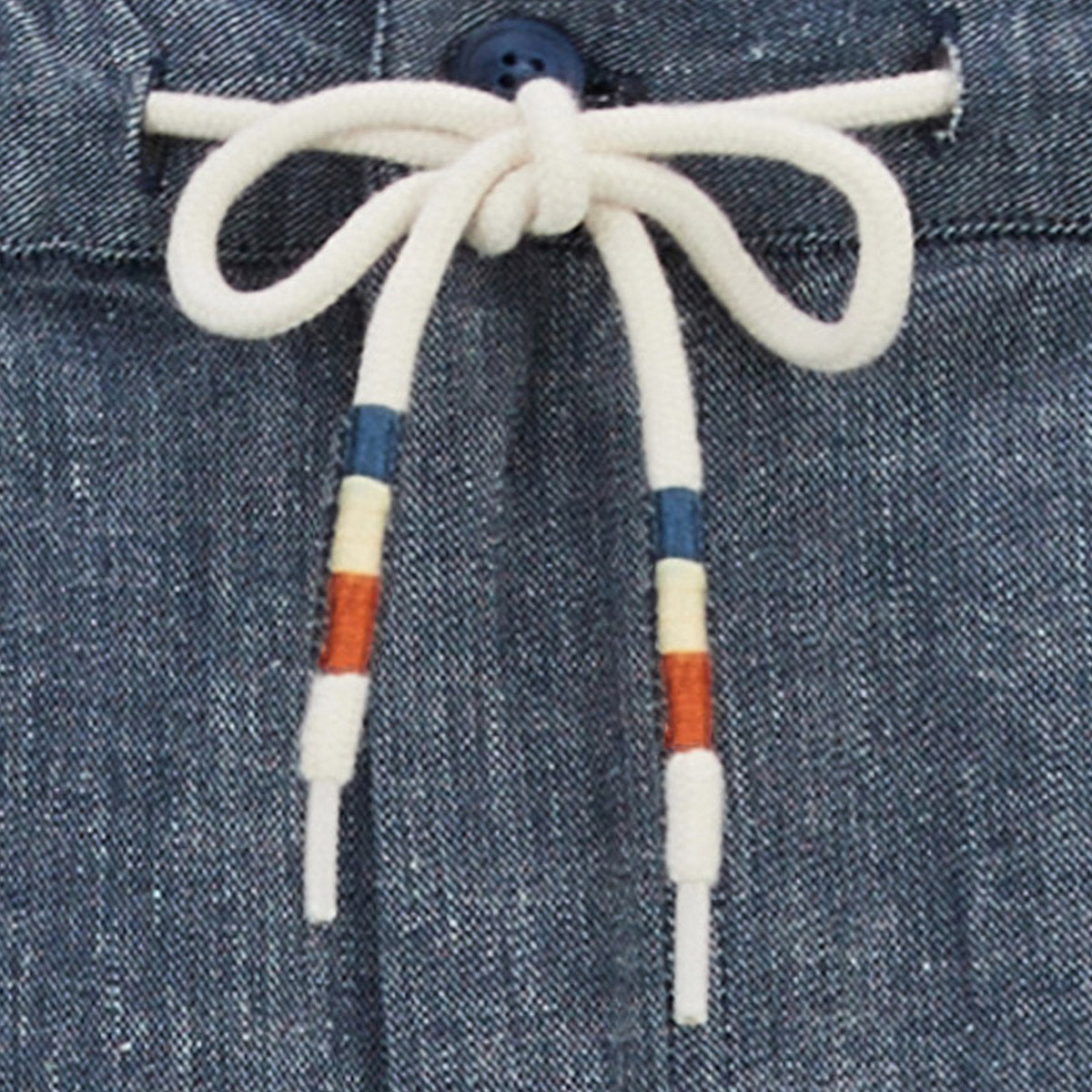 Pantalon 554 en coton et lin taille elastiquee bleu denim HOMME SERGE BLANCO