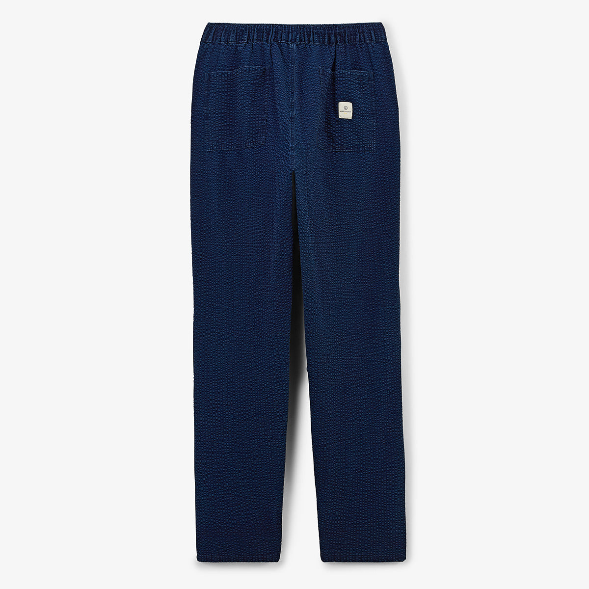 Pantalón 555 de seersucker con cintura elástica azul índigo para hombre SERGE BLANCO