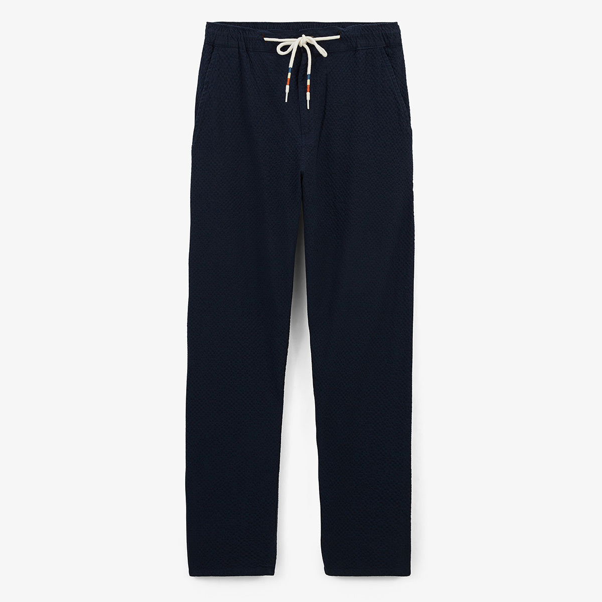 Pantalón 557 de algodón con cintura elástica azul marino para hombre, de sarga, de BLANCO
