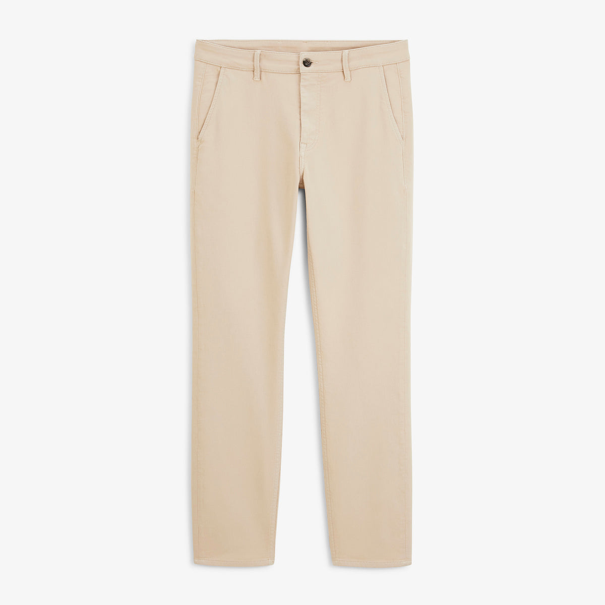 Pantalon 702 en coton stretch beige, vue de face.