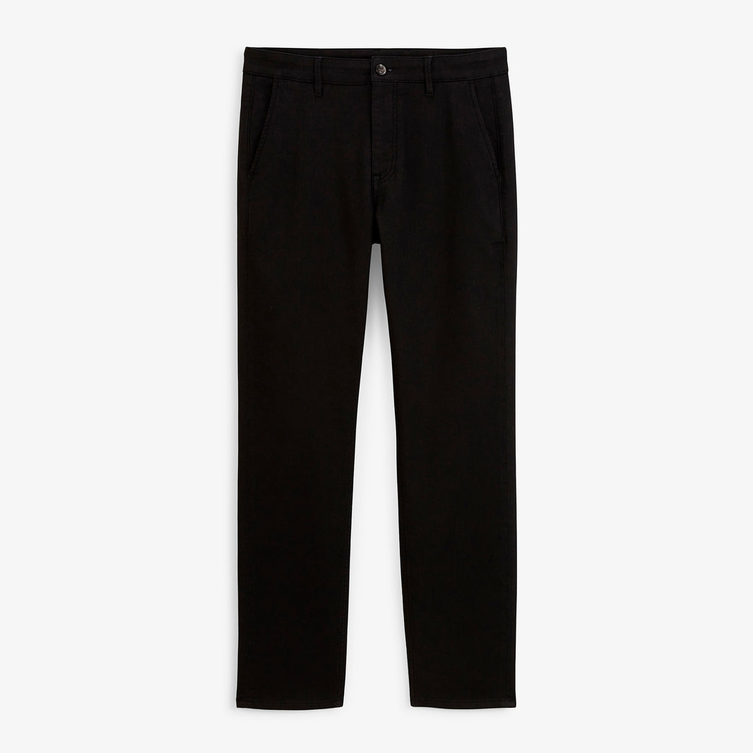 Pantalon 702 en coton stretch noir, vue de face.