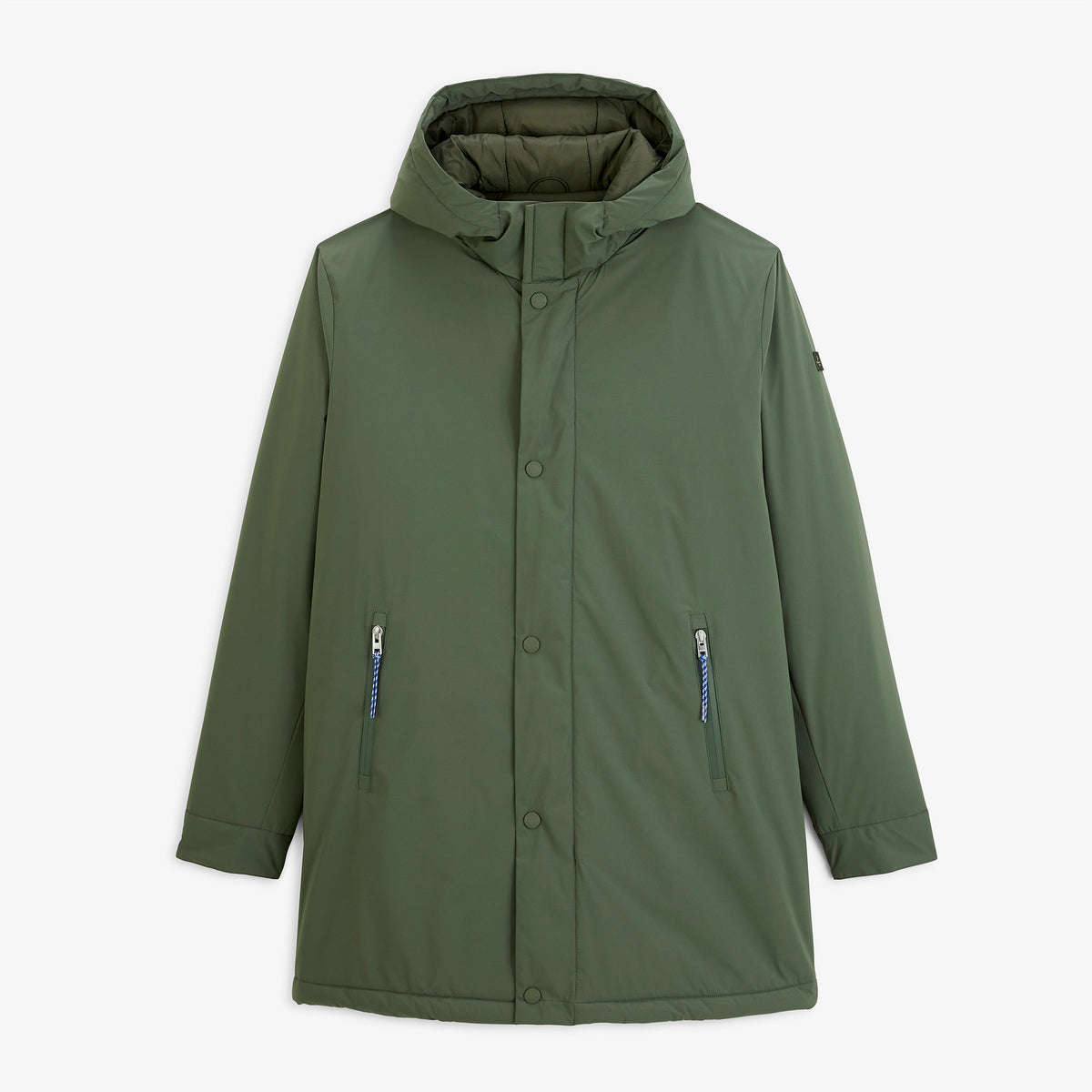Parka Ethan SBPLAY à capuche avec poches zippées, vue de face.