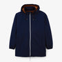 Parka Stormer bleu marine SBPLAY SERGE BLANCO vue de face, avec capuche et fermeture zippée.
