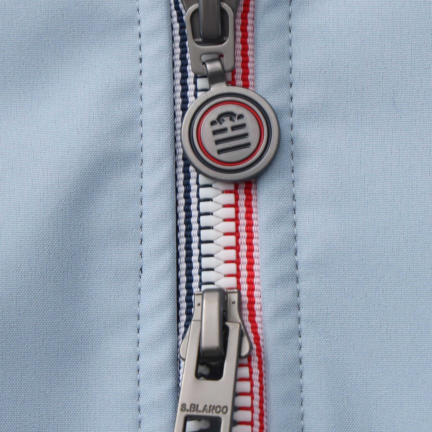 Parka Stormy impermeabile azzurro da uomo in twill SERGE BLANCO