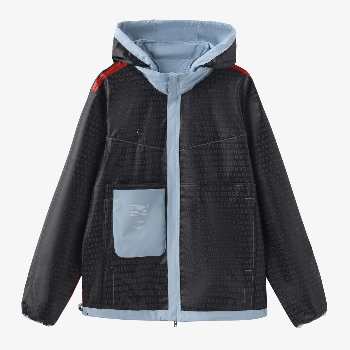 Parka Stormy impermeabile azzurro da uomo in twill SERGE BLANCO