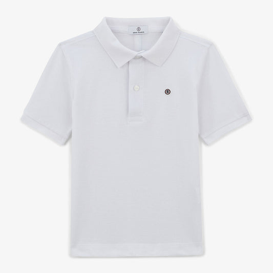 Polo Junior Manches Courtes En Coton Blanc SERGE BLANCO