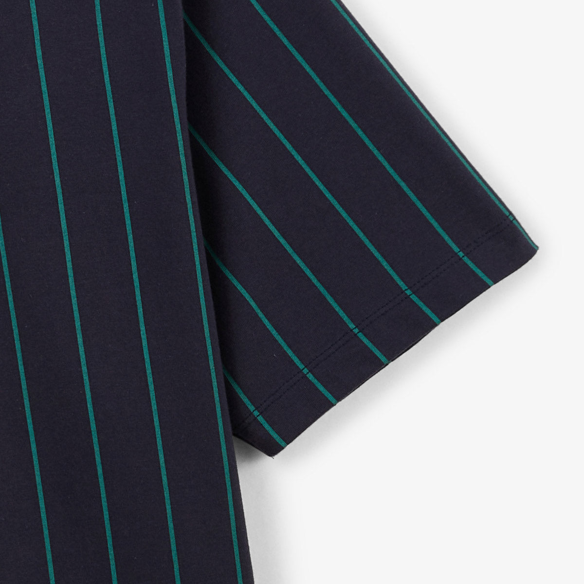 Kurzärmeliges Polohemd aus Baumwolljersey mit marineblauen und grünen Streifen HERREN SERGE BLANCO