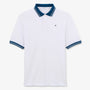 Polo manches courtes en coton maille piquee blanc optique details bicolores  HOMME SERGE BLANCO