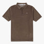 Men's Short-Sleeve Terry Cloth Polo Shirt with Zippered Collar in Clay by SERGE BLANCO