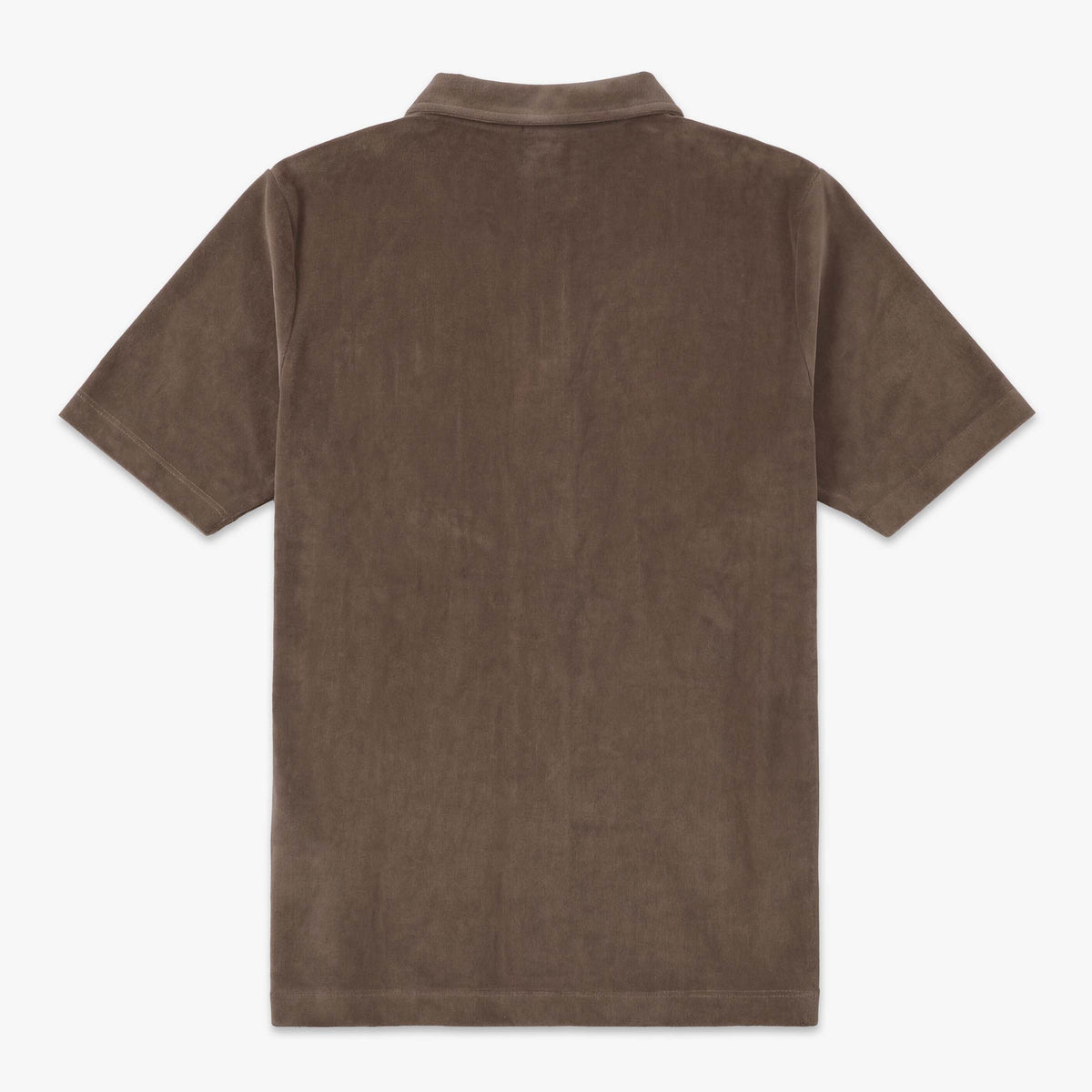 Men's Short-Sleeve Terry Cloth Polo Shirt with Zippered Collar in Clay by SERGE BLANCO