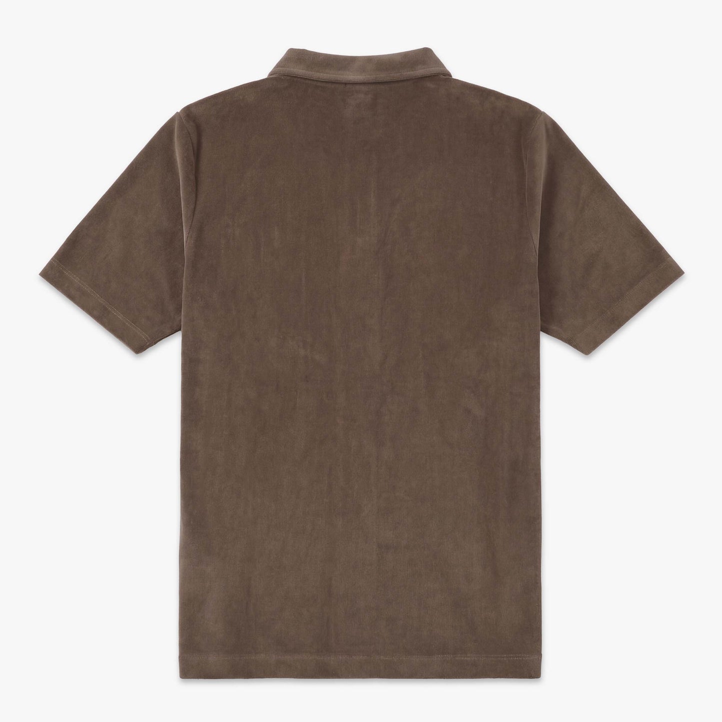 Men's Short-Sleeve Terry Cloth Polo Shirt with Zippered Collar in Clay by SERGE BLANCO