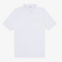 Men's White Short-Sleeve Terry Cloth Polo Shirt with Zip-Up Collar by SERGE BLANCO