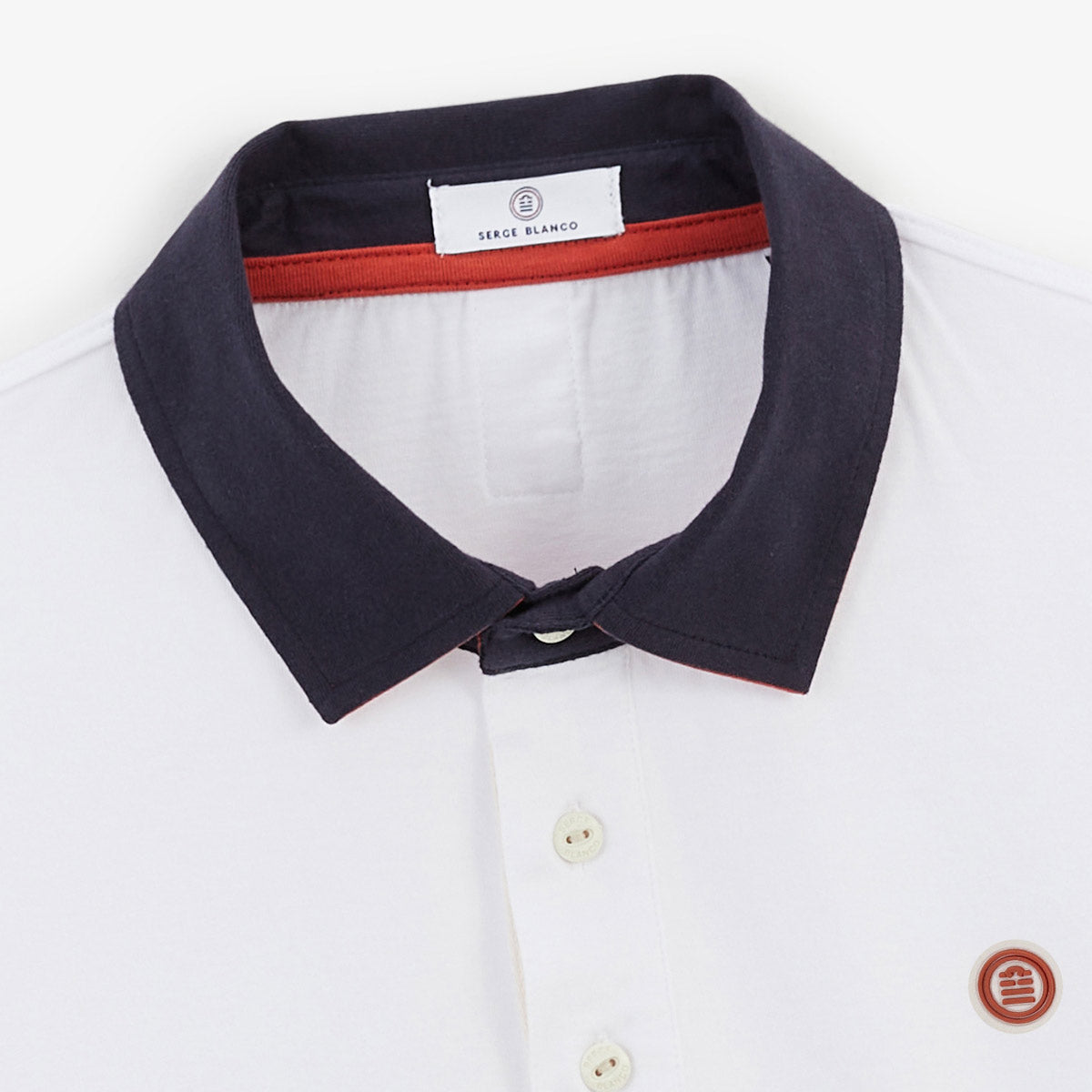 Short-sleeved polo shirt in white cotton jersey 15 MEN'S SERGE BLANCO