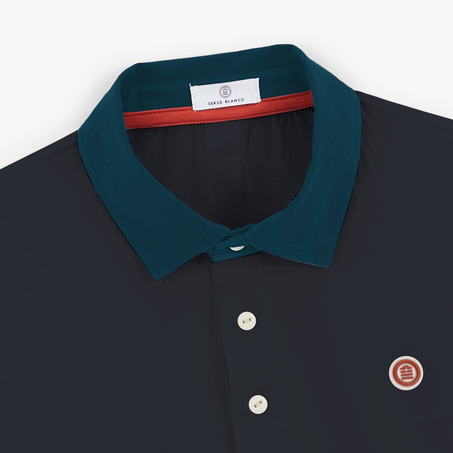 Polo manches courtes en jersey de coton 15 manche bleu marine HOMME SERGE BLANCO