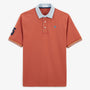 Short-sleeved polo shirt in rust orange 15% cotton jersey MEN'S SERGE BLANCO