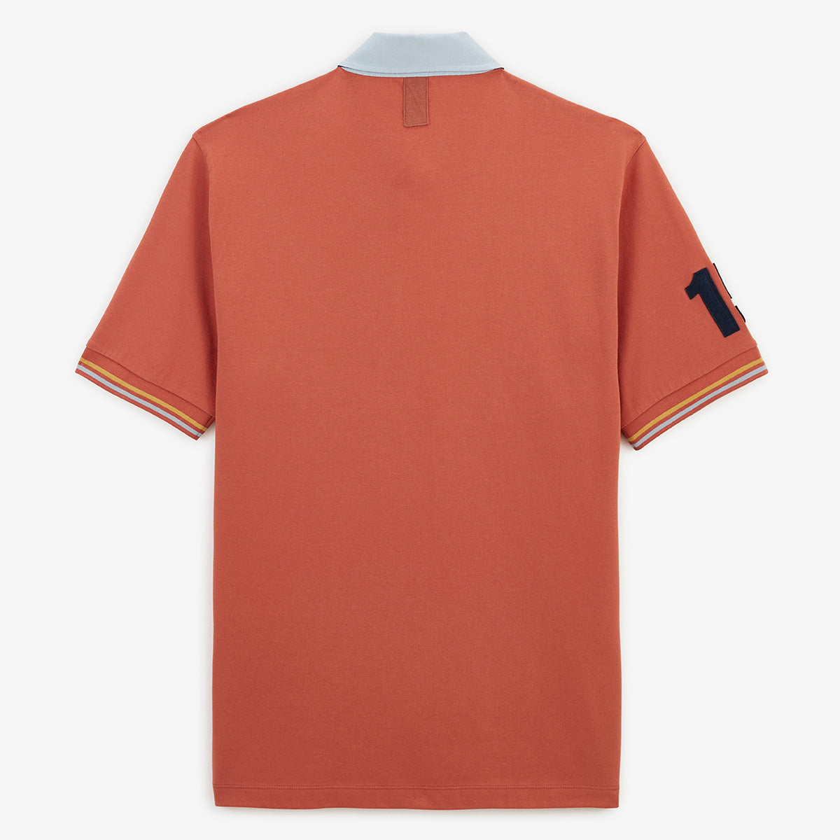 Short-sleeved polo shirt in rust orange 15% cotton jersey MEN'S SERGE BLANCO