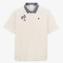 Polo manches courtes en jersey de coton broderie coq blanc off-white HOMME SERGE BLANCO