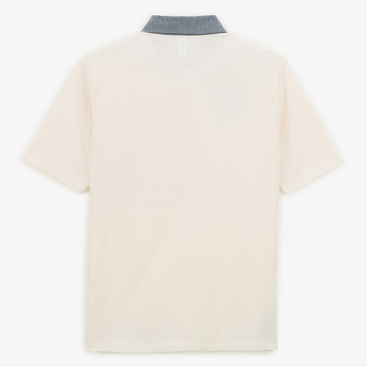 Polo manches courtes en jersey de coton broderie coq blanc off-white HOMME SERGE BLANCO