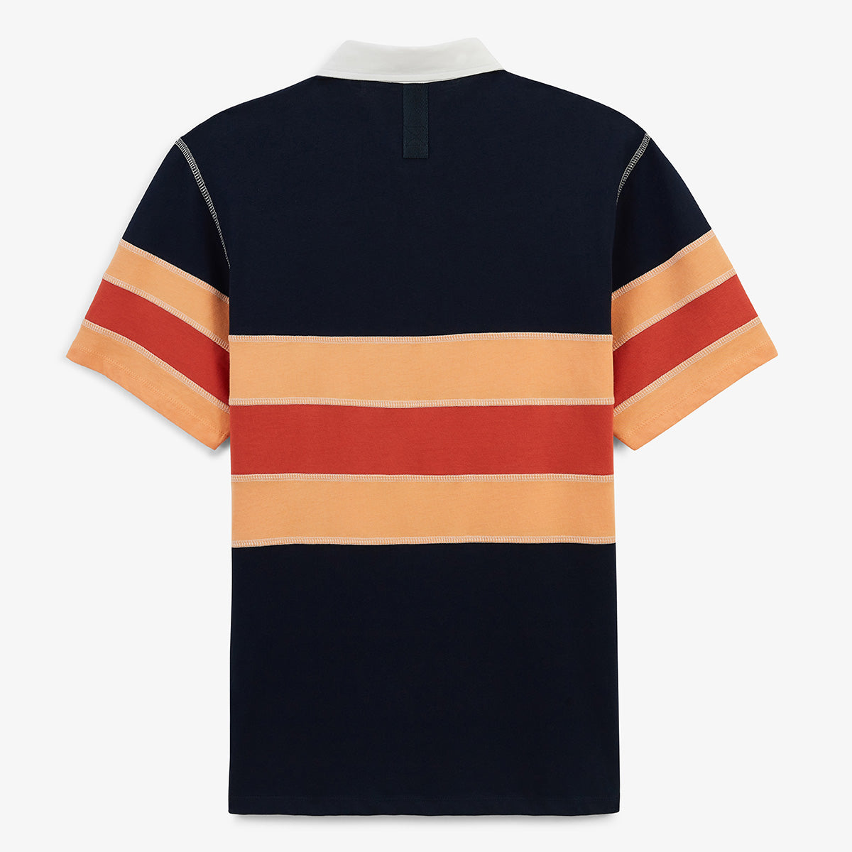 Polo a maniche corte in jersey di cotone con cuciture overlock blu navy UOMO SERGE BLANCO