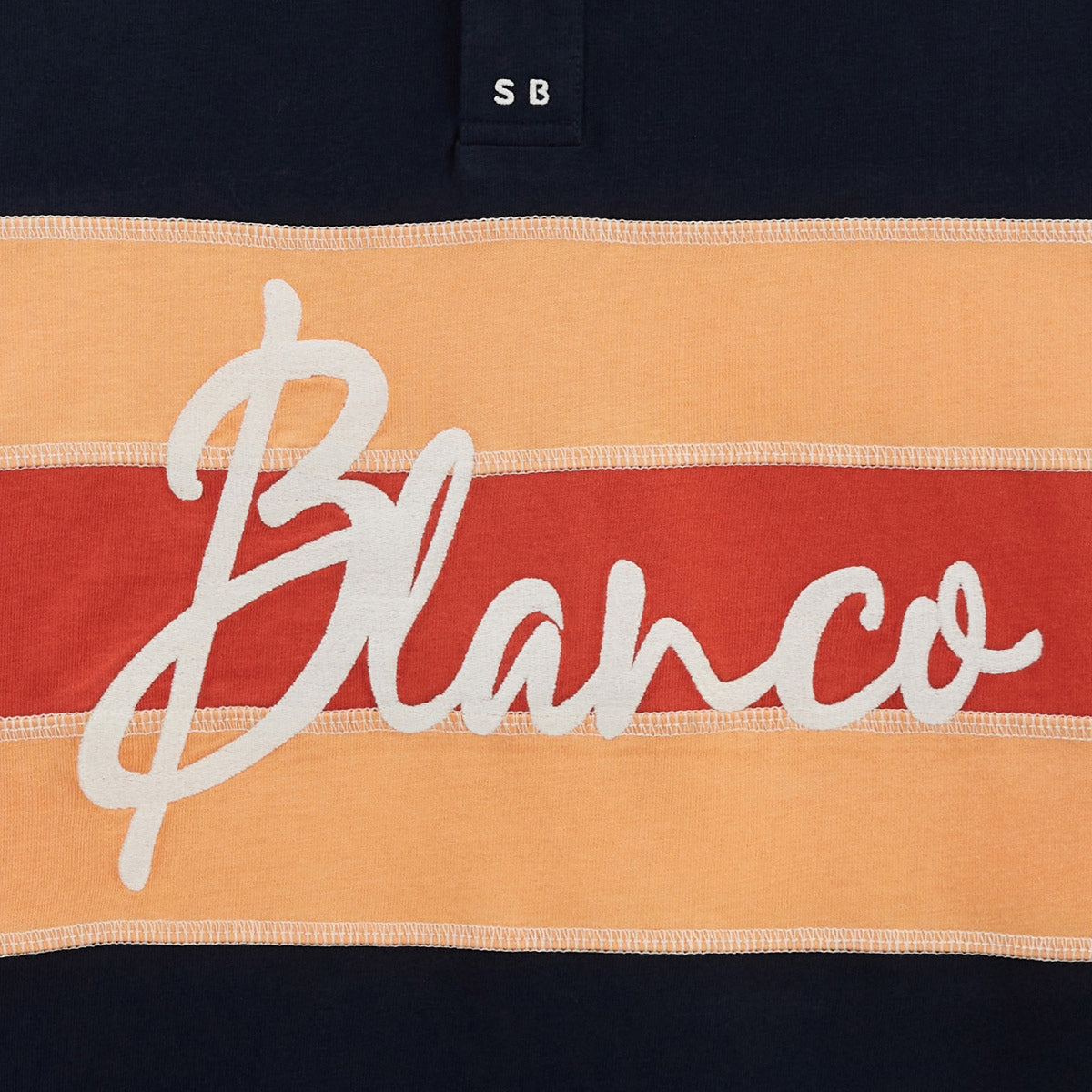 Polo a maniche corte in jersey di cotone con cuciture overlock blu navy UOMO SERGE BLANCO