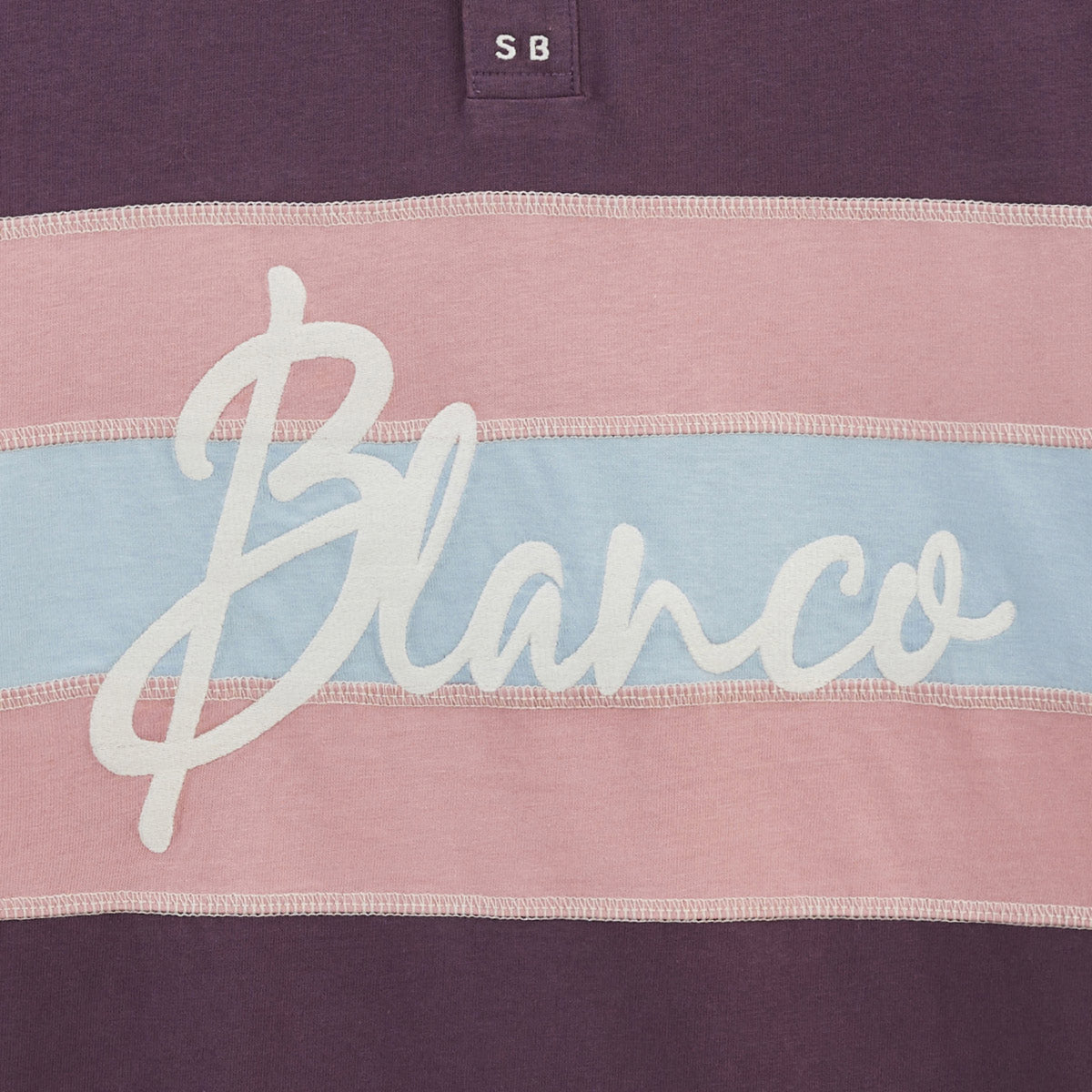 Men's short-sleeve cotton jersey polo shirt with overlock stitching in purple by SERGE BLANCO