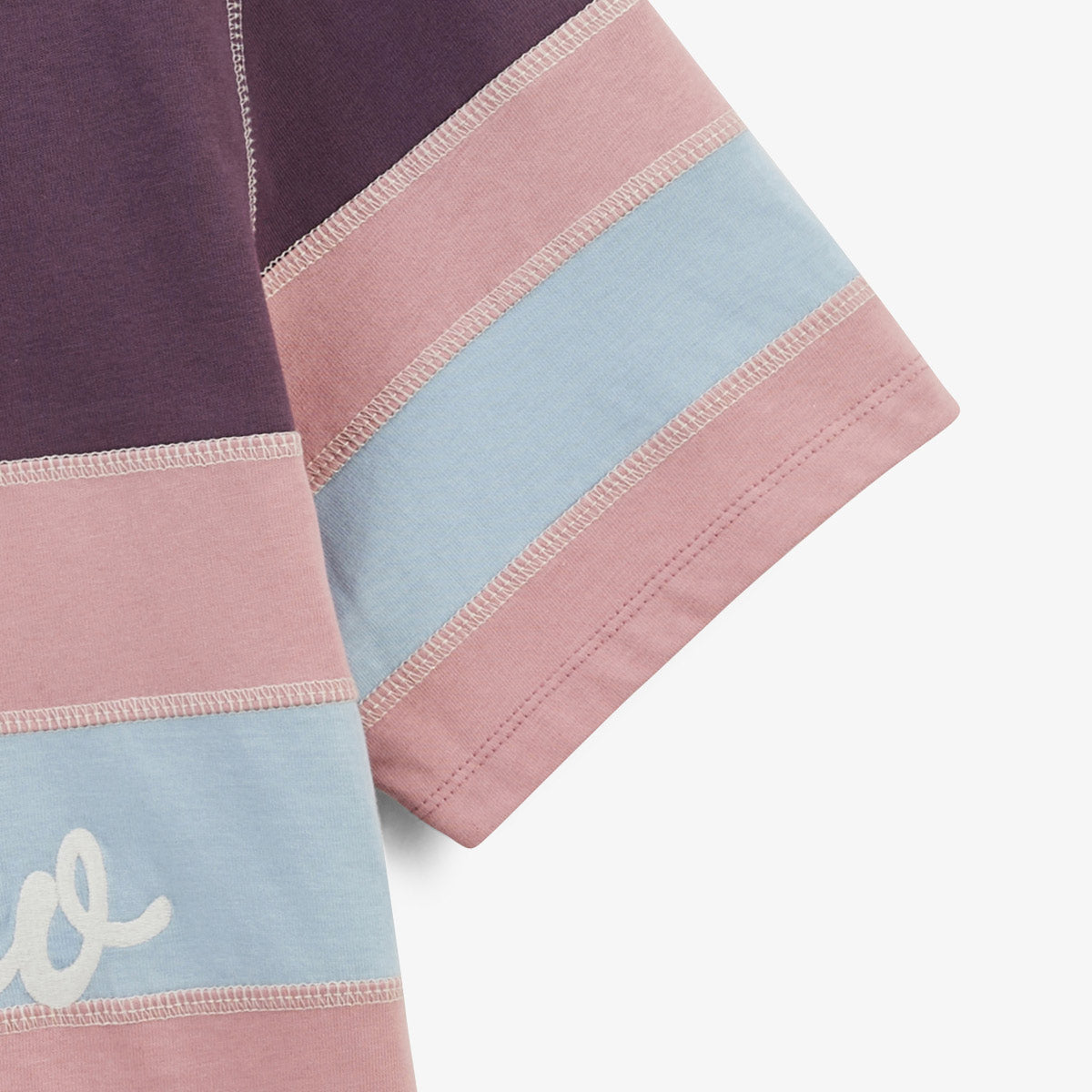 Men's short-sleeve cotton jersey polo shirt with overlock stitching in purple by SERGE BLANCO