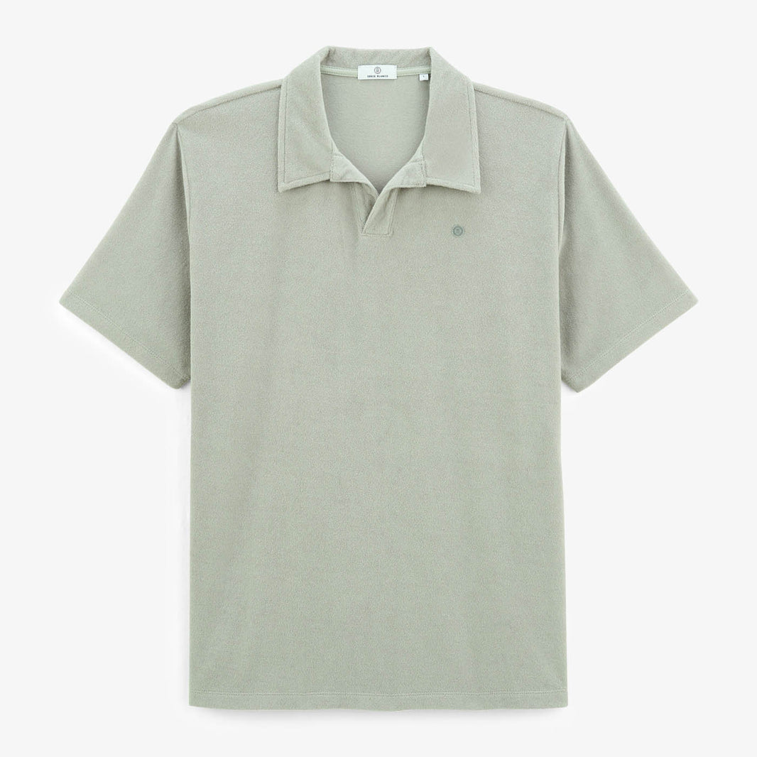 Polo met korte mouwen Lane van schuurwattenstof in grijsblauw voor heren SERGE BLANCO