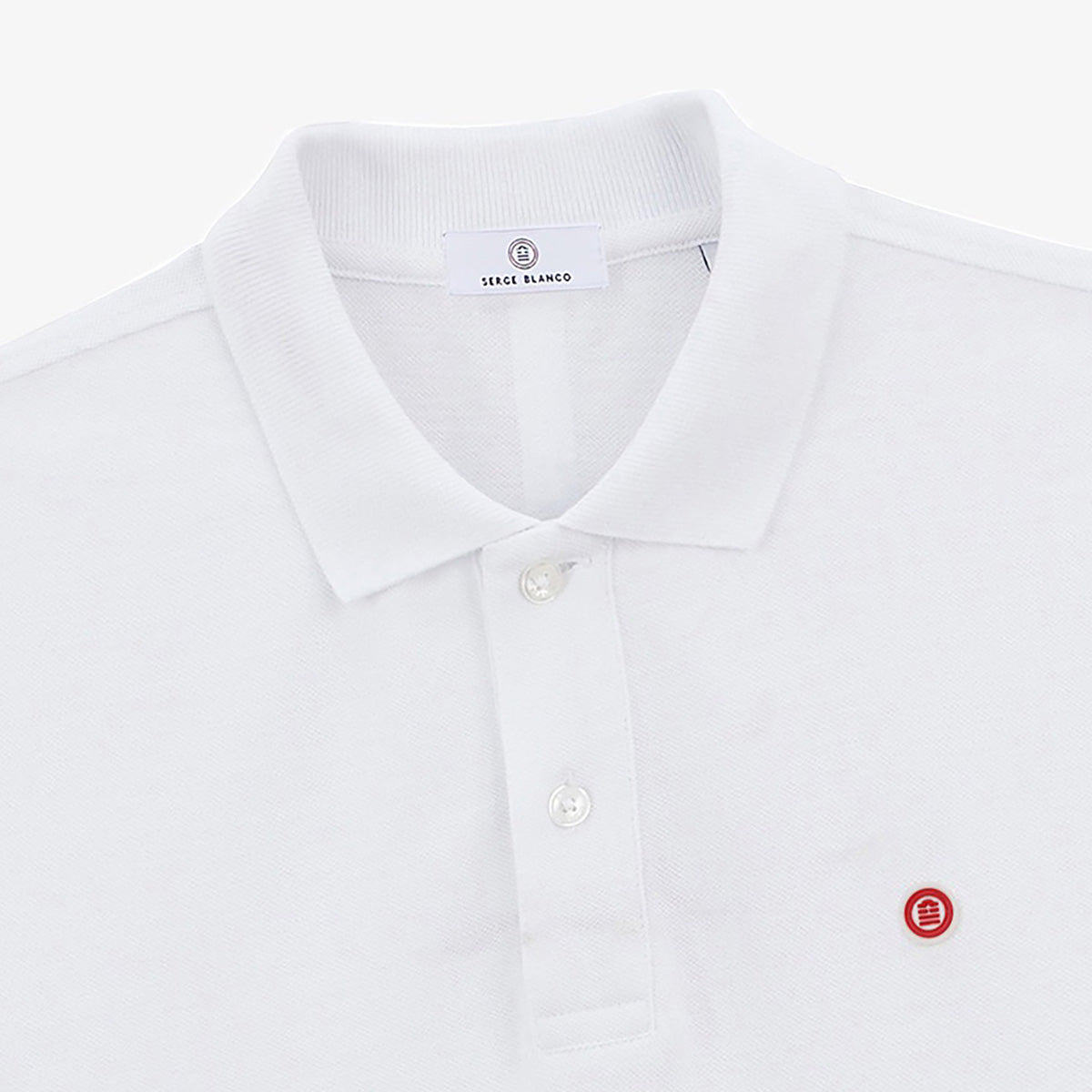 Laxton Short Sleeve Polo Shirt in White Cotton Piqué Men's SERGE BLANCO