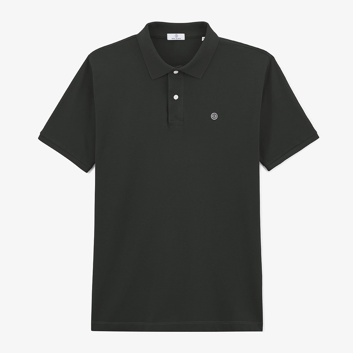 Laxton Short Sleeve Polo Shirt in Carbon Gray Cotton Piqué Men SERGE BLANCO