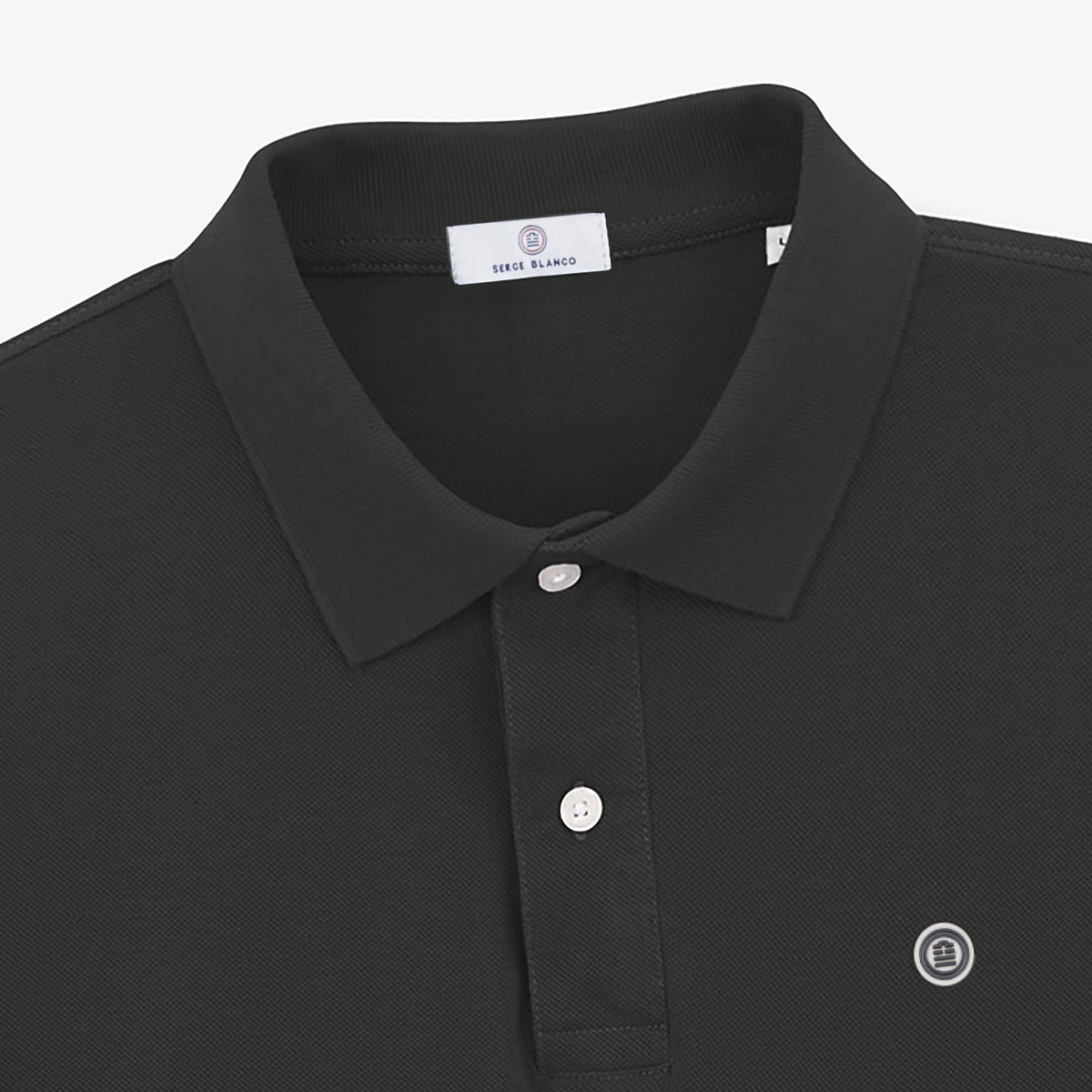 Laxton Short Sleeve Polo Shirt in Carbon Gray Cotton Piqué Men SERGE BLANCO