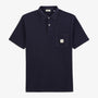 Polo Manches Courtes Logan Gaufrette Bleu Foncé Poche Poitrine Homme SERGE BLANCO