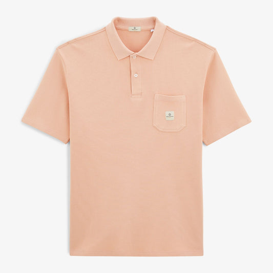 Polo Manches Courtes Logan Gaufrette Rose Skin Poche Poitrine Homme SERGE BLANCO