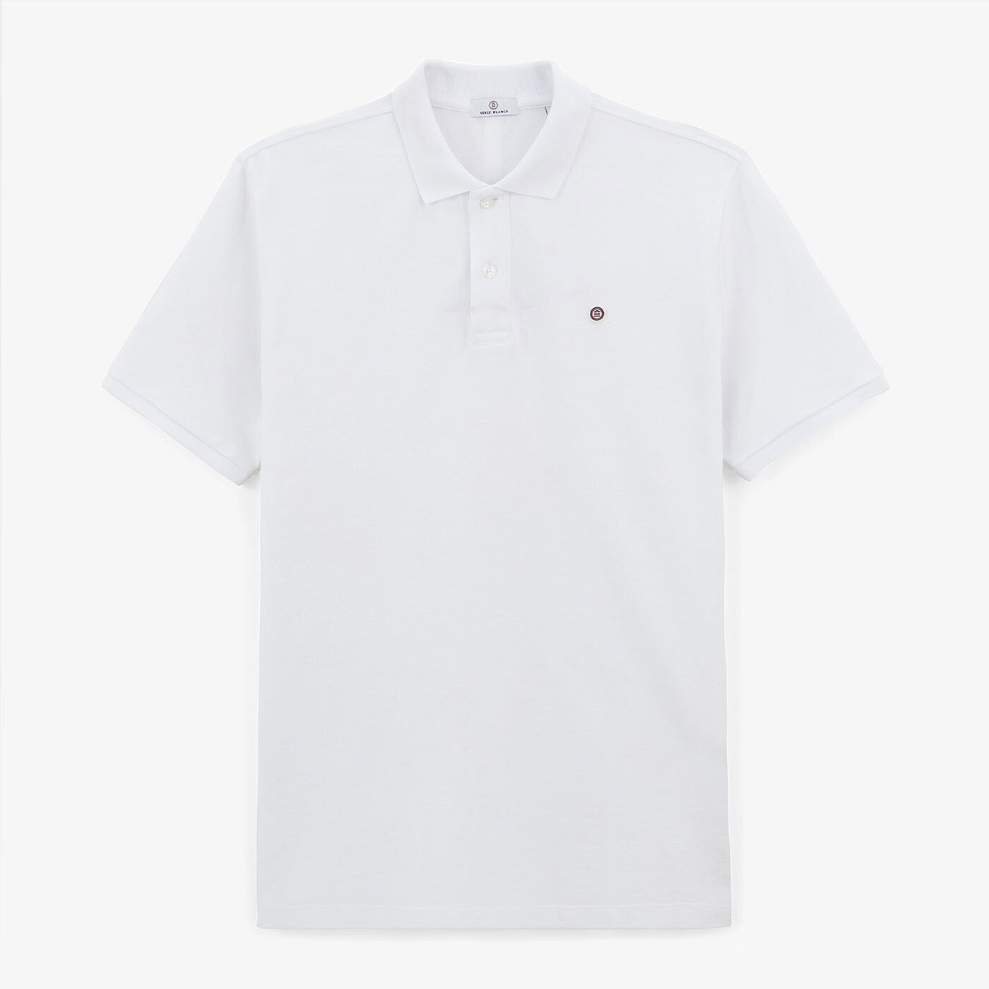 Polo Manches Courtes Piqué Lucas En Coton Blanc Homme SERGE BLANCO