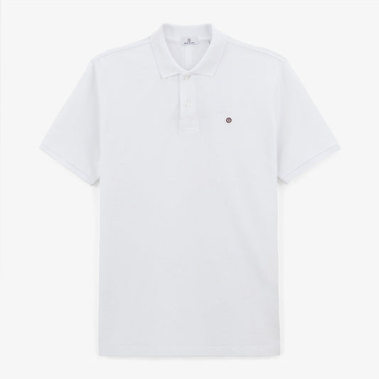 Polo Manches Courtes Piqué Lucas En Coton Blanc Homme SERGE BLANCO