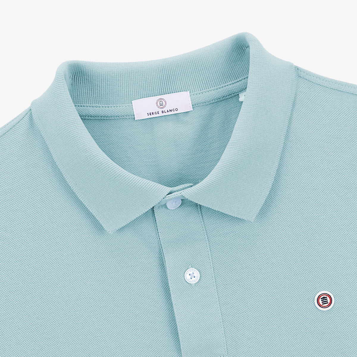 Polo a maniche corte Lucas in cotone piqué blu cielo taglio ampio da uomo SERGE BLANCO