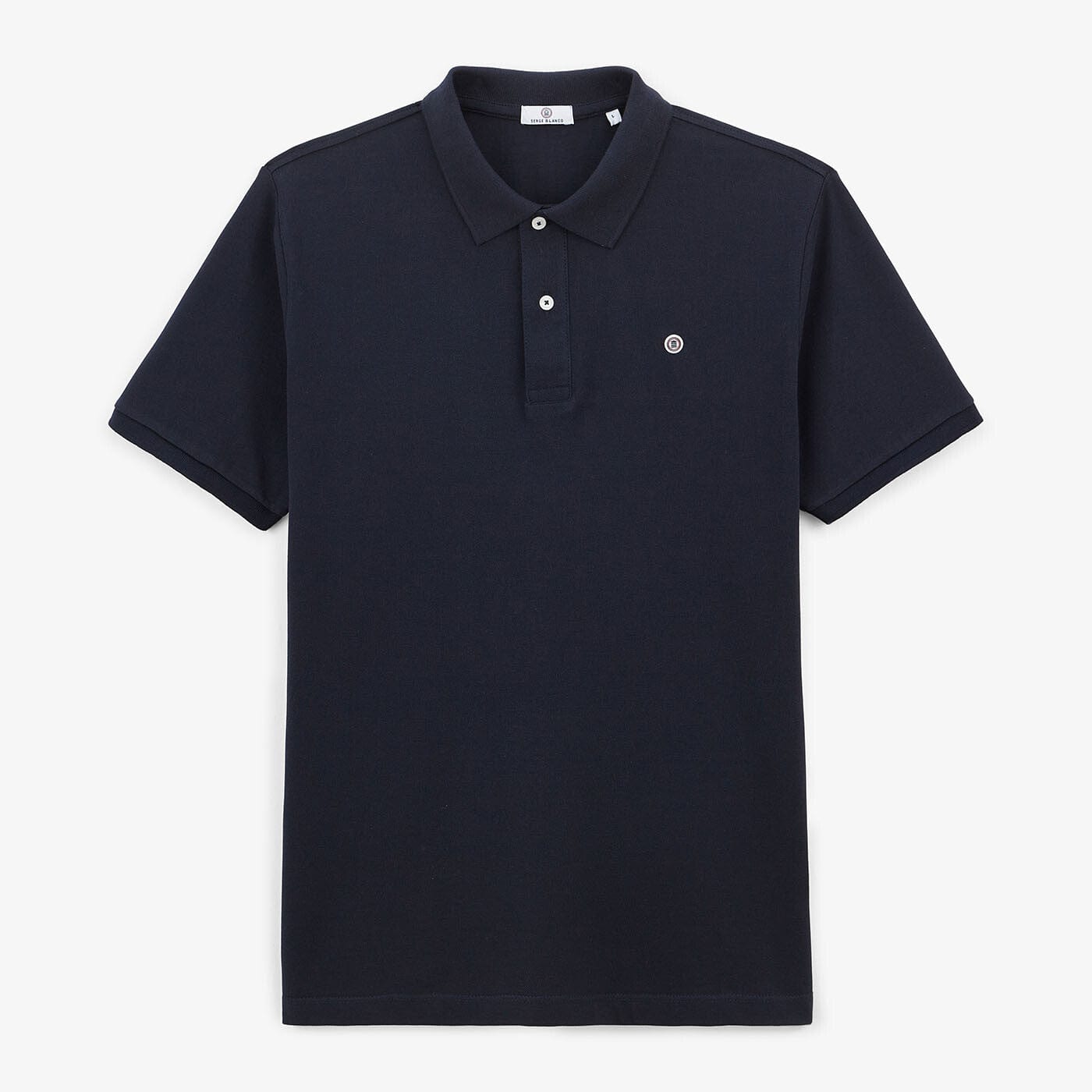 Polo Manches Courtes Piqué Lucas En Coton Bleu Foncé Homme SERGE BLANCO