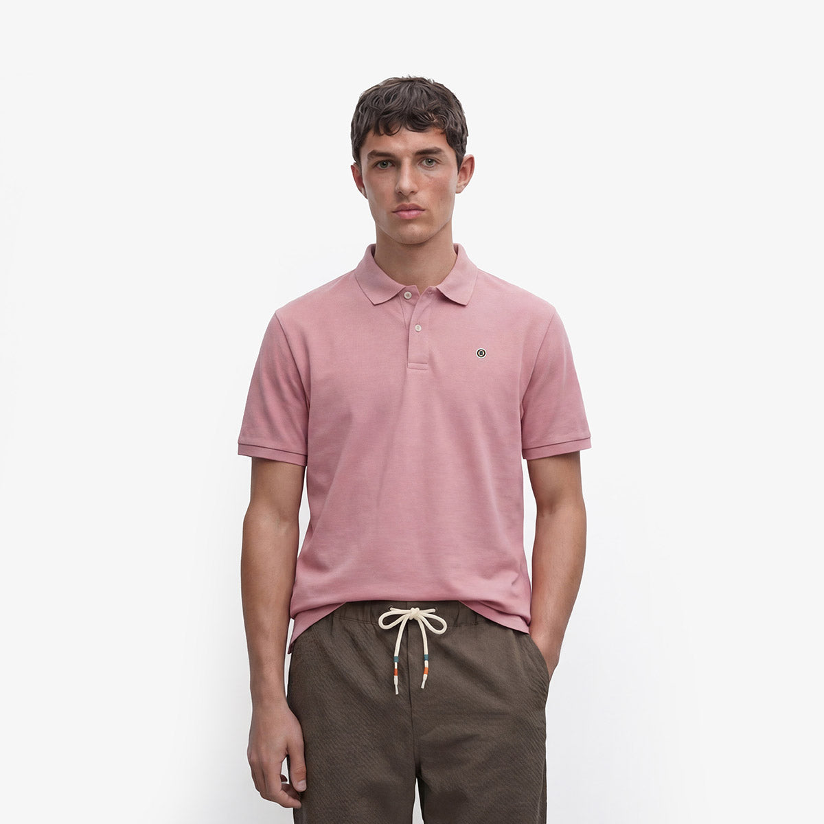 Polo Manches Courtes Piqué Lucas En Coton Rose Coupe Ample Homme SERGE BLANCO